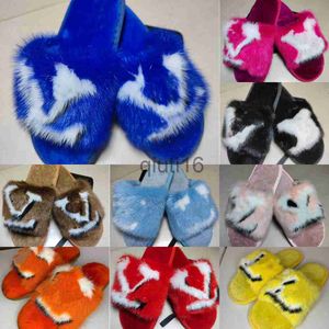 Slippers designer bont Platte casual pantoffels voor dameskleding Schoenen klassiek Paseo huiselijk pluizig pluche Schoenontwerper Nertsenhaar loafers echt leer comfortabel Dames