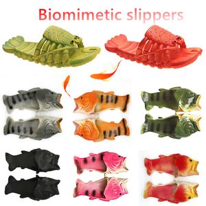 Slippers Designer Mens Funny Lobster Men Animal Flip Flip Flip Cute Beach Shower Casual Chores Femmes Unisexe Soft Home Taille 65