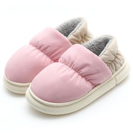 Zapatillas de tela de algodón para mujer, zapatos ligeros y cálidos de invierno, calzado Unisex para la nieve, zapatillas exteriores de doble uso