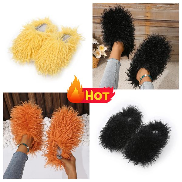 Slippers Externes Wear Gai Soft Bottom Home Home Women's Wif's Flat Popular Half Pack Slippers BigSize Fur Women Slippers Winter Sweet Funny Maoma Style 2024