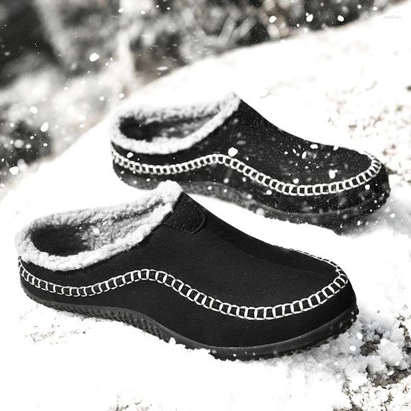 Pantoufles Extra Large chaussures pour hommes 45 hiver Plus gros 46 velours coton chaud 47 loisirs de plein air à la maison 48