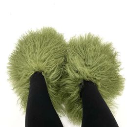 Zapatillas Precio de fábrica Nuevo diseñador Real Tan Piel de oveja Diapositivas de mujer para la temporada con color personalizado 231017