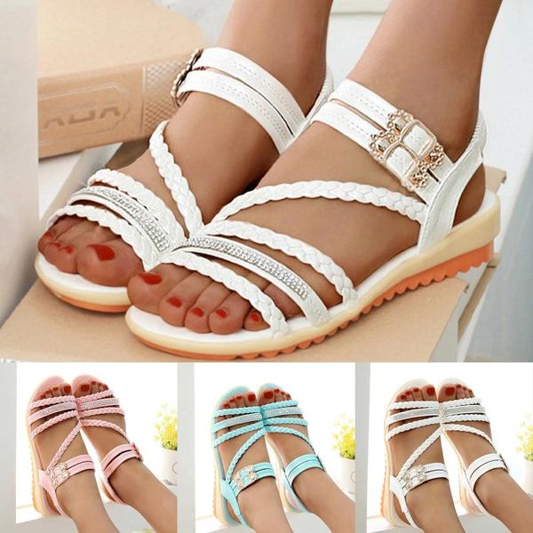 Pantoufles Mode Plage Noeud Toe Coins Femmes Roman Ouvert Sandales Chaussures Femmes Travail Pour Femmes Bureau