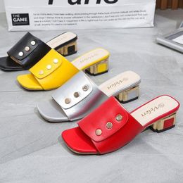 Slippers Fashion Elegant Brand dames talons Sandales Slip on Slide Femmes Ytmtloy Indoor Square Heel Zapatillas Mujer Casa 230403 181