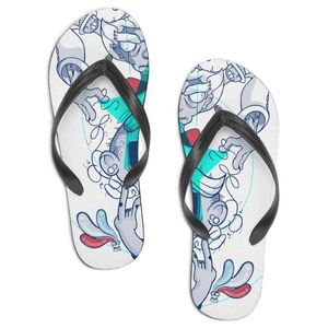 Zapatillas Zapatillas de piel a la moda para mujer, patrones y colores personalizados para habitaciones de hotel de playa, zapatillas informales para mujer Q14