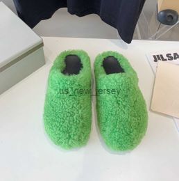 Slippers mode vont slippers vrouwen rond teen paardenhaarglaasjes vrouwelijke zwarte roos rood groen marine schoenen plat half slipper vrouw casual pluche shoess35 36 37 3 j230815