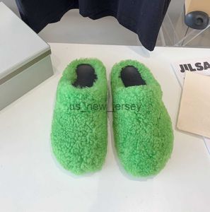 Slippers mode vont slippers vrouwen rond teen paardenhaarglaasjes vrouwelijke zwarte roos rood groen marine schoenen plat half slipper vrouw casual pluche shoess35 36 37 3 j230815