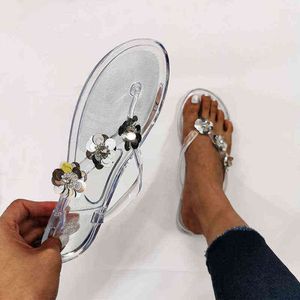 Slippers Fashion Jelly Shoes Summer Flops Flops Flop Eva Craft Pargins Flowers Cool Beach Shoe Big Size 40 41 220530