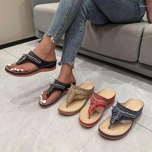 Slippers Mode Strass Slippers Vrouwen Zomer Open Teen Bruin Wiggen Sandalen Dames Comfortabele Casual Strandschoenen