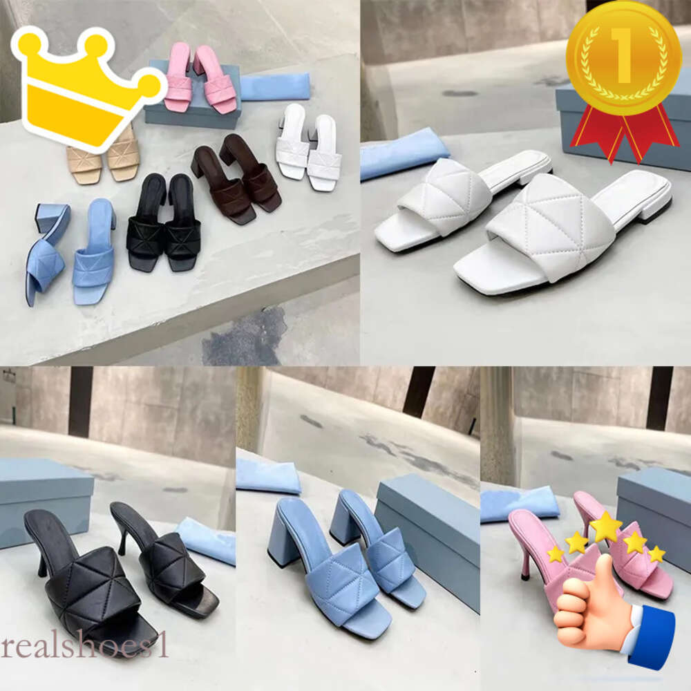 Zapatillas Sandalias de moda Mujeres Diseñadores Triángulo Diapositivas planas Chanclas Verano Cuero genuino Mocasines al aire libre Zapatos de baño con caja