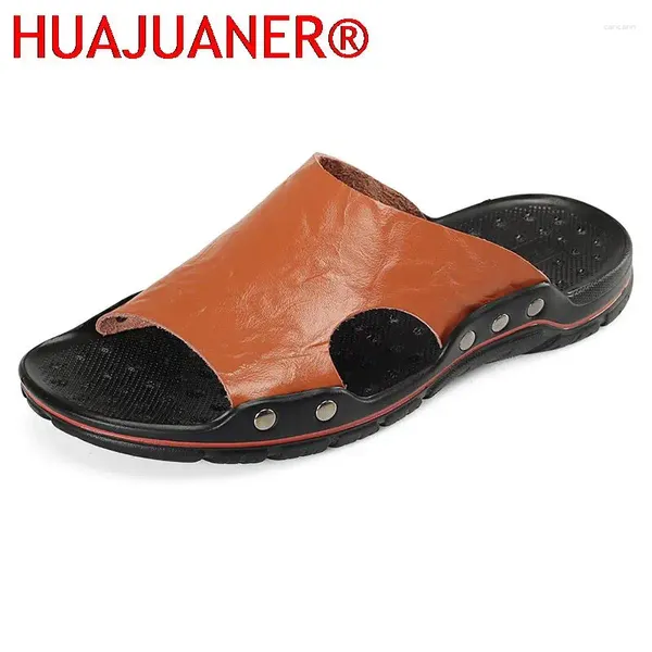 Slippers Fashion Summer for Men Beach Tlip-Flops Sandales brunes Chaussures confortables