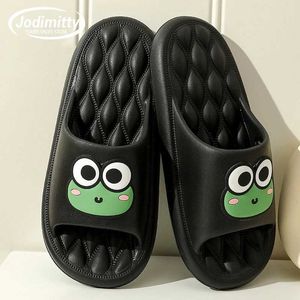 Slippers Mode Zomer Vrouwen Mannen Slippers Indoor Bad Dikke Platform Antislip Thuis Cartoon Kikker Slippers Strand sandalen Dames ShoesL2401