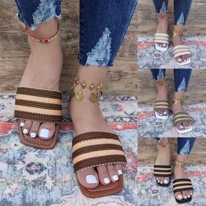 Slippers Fashion Women Beach Slip on Sold Sole Casual Open Open Open Open Not Flat Breathable Shoes Sandales