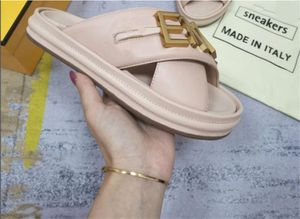 Slippers mode vrouwen mannen sandaal luxe ontwerper dame heren metalen brief sandales anatomisch lederen glijbaan 35-42