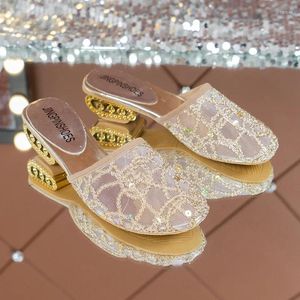 Slippers Fashion Femmes Chaussures d'été pour Sandales de luxe en mailles Gol
