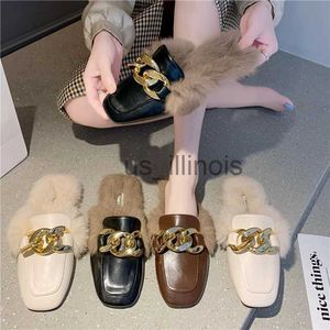 Slippers Damesschoenen Pluche pantoffels voor volwassenen Lage luxe slippers Muiltjes Sexy Cover Teen 2022 Bont Platte Designer Zachte microvezelrubber Basi J231108