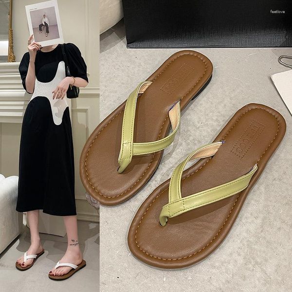 Zapatillas planas para mujer, chanclas de goma de verano para mujer, sandalias multicolores, pantofle, toboganes bajos hawaianos 2023, mezcla de playa suave