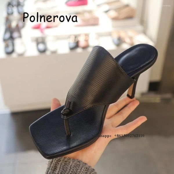 Pantoufles flip flop toe toe talons minces chaussures de femmes en été innombrable caractéristique sexy slip on femelle feme