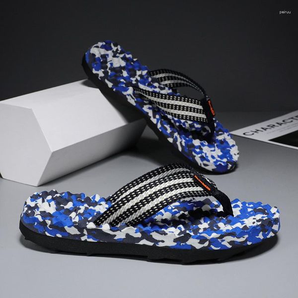 Zapatillas Flip Flops para hombre Moda Impreso Verano Hombres Masaje antideslizante Playa Diapositivas Tamaño grande 47