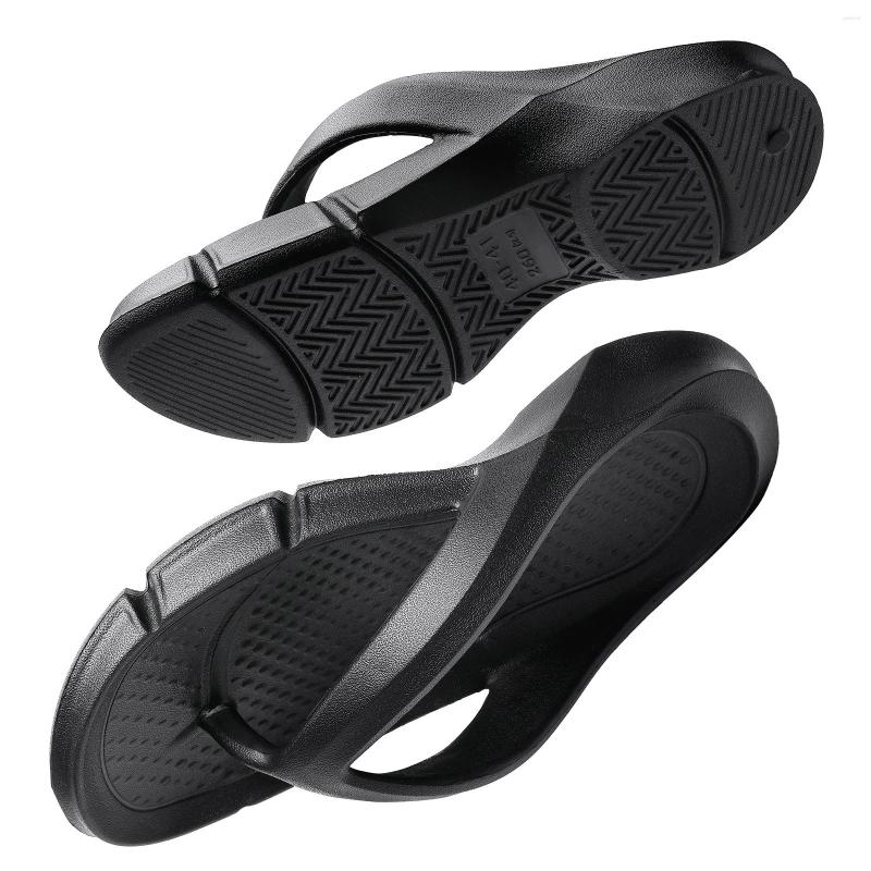 Slippers Flip Flops For Men - Fashion Slide Thong Sandals Black Anti Fatigue Thick Soled Ortic Arch Support Men&apos;s Flip-Flops