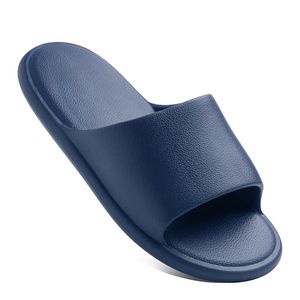 Pantoufles pour femmes hommes bain piscine usage intérieur pantoufle par chaussures plates en caoutchouc sandales bleu foncé