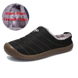 Slippers Fotwear Winter Pluche Mannen Slippers Big Size 48 47 Indoor Heren Muilezels Schoenen Unisex Slaapkamer Slides Waterdichte Mannelijke Slipper Warm Bont 231031