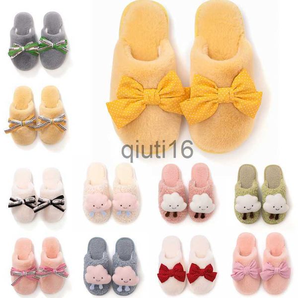 Pantoufles Pantoufles de fourrure moins chères pour l'hiver Bowknot Femmes Jaune Rose Blanc Diapositives de neige Intérieur Maison Mode Extérieur Filles Dames Furry Slipper760 ry x0919