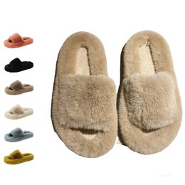 Pantoufles fourrure hiver maison pantoufles femmes fourrure diapositives en peluche dames chaussures intérieur moelleux maison floue pantoufles 231108