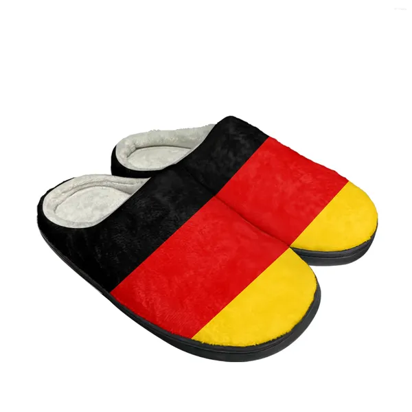 Pantoufles drapeau allemand maison coton personnalisé hommes femmes sandales allemagne peluche chambre décontracté garder au chaud chaussures pantoufle thermique