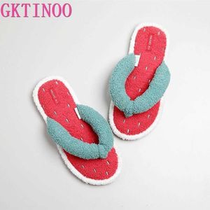 Slippers gktinoo nieuwe vrouw slippers herfst winter huis slippers zachte warme niet-slip indoor schoenen vrouwen slaapkamer slippers huis slip op z0317