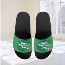 Pantoufles heureuses de la Saint-Patrick Home Fashion Lucky Green Green Beach Sandals Salle de bain intérieure Salle de bain imperméable