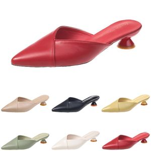 Slippers hakken sandalen vrouwen mode hoge schoenen drievoudige witte zwart rood geel groene co 24