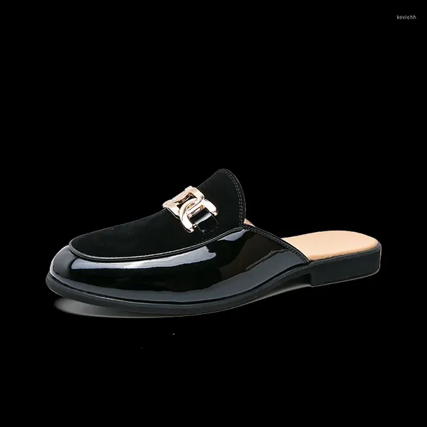 Zapatillas de alta calidad para hombre Casual Rael cuero zapatos de barco clásicos mocasines hechos a mano media zapatilla pisos Lazy Muller