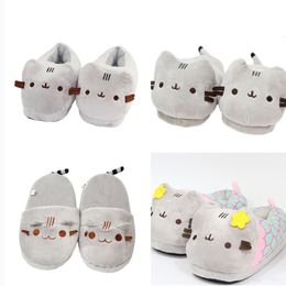 Slippers Hksng Winter Cartoon Pig Pig Totoro Cat Unicorn Bear Indoor Couples Antiskid Mains Mortwear Rabbit Chaussures 221128
