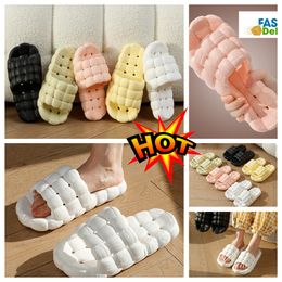 Zapatillas Zapatos para el hogar GAI Slide Dormitorio Duchas Habitaciones Cálidas Salas de estar de felpa Ropa suave Algodón Zapatilla Ventilar Mujer Hombres rosa blancos