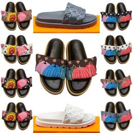 Chinelos hooploop slides femininos sapatos de praia com estampa de letra nova moda sapatos masculinos de grife sapatos de plataforma de flor velha em relevo sapatos de plataforma de flores sandálias com estampa de abóbora sapatos de piscina