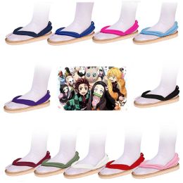 Slippers Hot Anime Demon Slayer Kimetsu No Yaiba Cosplay Accessories Kamado Nezuko Cosplay Clogs Kimono Flipflops Geta Slippers Chaussures