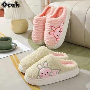 Pantoufles Maison Pantoufle Femmes Fuzzy Dessin Animé Lapin Ours Hiver Chaud En Peluche Plancher Intérieur Antidérapant Maison Hommes Chaussures Mâles Femme En 231017