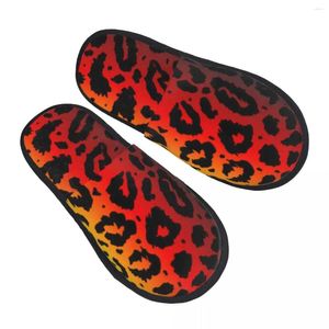 Pantoufles en intérieur Cheetah imprimé africain en peluche pantoufle d'automne chaussures d'hiver maison plancher plat pour chambre à coucher