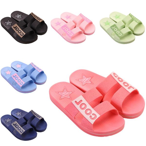 Zapatillas Interior Al Aire Libre Suave Profundo Azul Oscuro Verde Rosa Respirar Mujeres Hombres Zapatos Playa Costa Baño Sandalia Antideslizante Tamaño 36-45 GAI