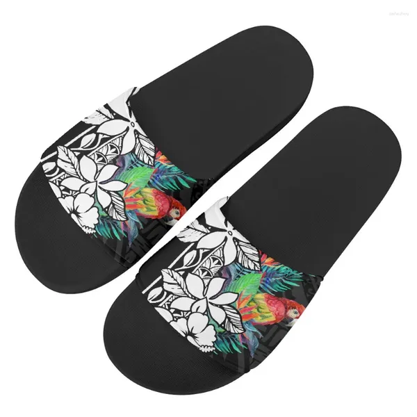 Slippers Instantarts Hawaii Kanaka Maoli Fleur et Parrot Slide imprimée Sadal pour les filles Reconfort Flip flop Flip flop