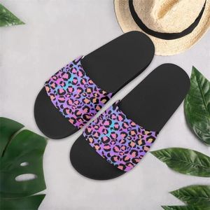 Zapatillas instantáneas de moda iridiscente estampado de leopardo sandalias de mujer interior señoras casa pisos cómodo diseñador de marca al aire libre