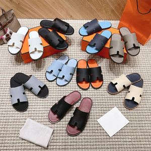 Slippers Sandaalontwerper Sliders slippers platte sandalen voor strandcomfort kalfsleer leer natuurlijke suede geitenhuid in bruin en zwart voor mannen