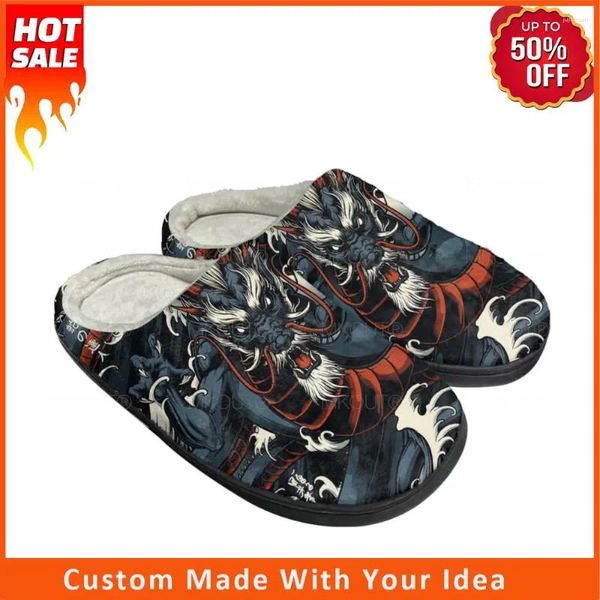 Zapatillas japonesa tatuaje dragón hombre para mujer ÚLTIMAS Sandalias dormitorio