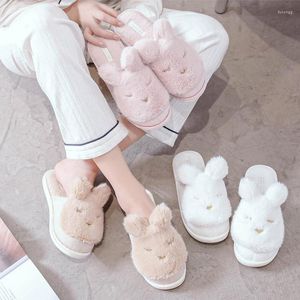 Slippers kawaii Hiver Indoor chaussures mignonnes 3d oreilles belles modes de peluche douce pour fille