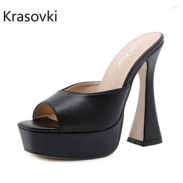Zapatillas Krasovki 13,5 cm PU sintético verano mujeres romano gótico Punk gladiador moda señoras Sexy sandalias zapatos de plástico individuales