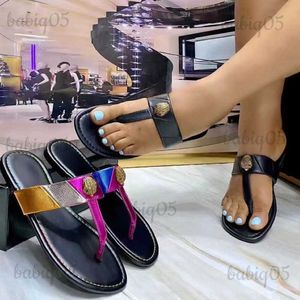 Zapatillas Kurt Geiger Chanclas Sandalias de mujer Costura Arco iris Diseñador de moda Diapositivas Zapatos planos Cabeza de águila Hebilla de diamante Talla grande 41 Babiq05