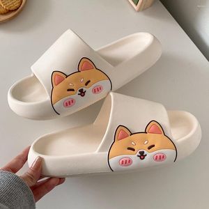 Pantuflas de mujer EVA con diseño de animales de dibujos animados, casa suave para mujer, baño antideslizante, plataforma de verano para el hogar, toboganes de playa