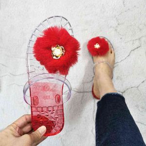 Slippers dames flip-flop jelly strand en sandalen damesschoenen plat non-slip schattige outdoor fashion bloemenglaasjes 220530