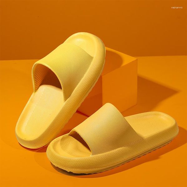 Pantoufles d'été en matériau EVA pour femmes, pantoufles d'intérieur à fond souple, sandales épaisses antidérapantes